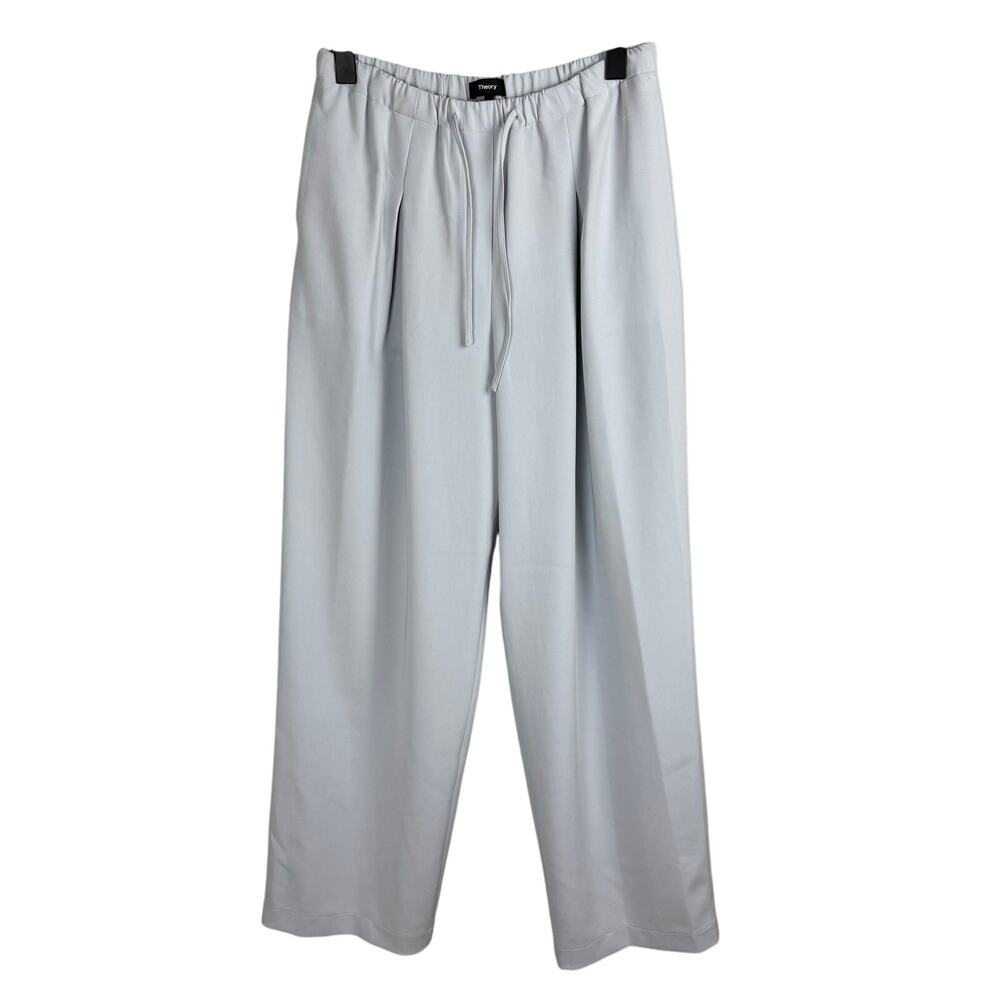 THEORY Pleated Drawstring Pants in Pearl Blue Sz 6 - Picture 5 of 7